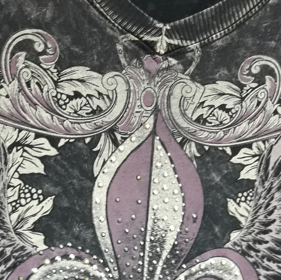 Grunge Biker Tshirt Metal Grommets Reverse Tie Die - Picture 13 of 17